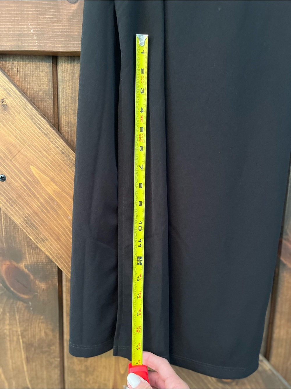 NWT- XS Black Slip Dress w Spaghetti Straps 100% polyester 17” slit down side - Picture 5 of 7